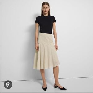 Theory Beige Asymmetrical Cotton Skirt